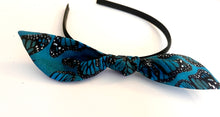 Load image into Gallery viewer, Duo bandeau - teal avec papillons

