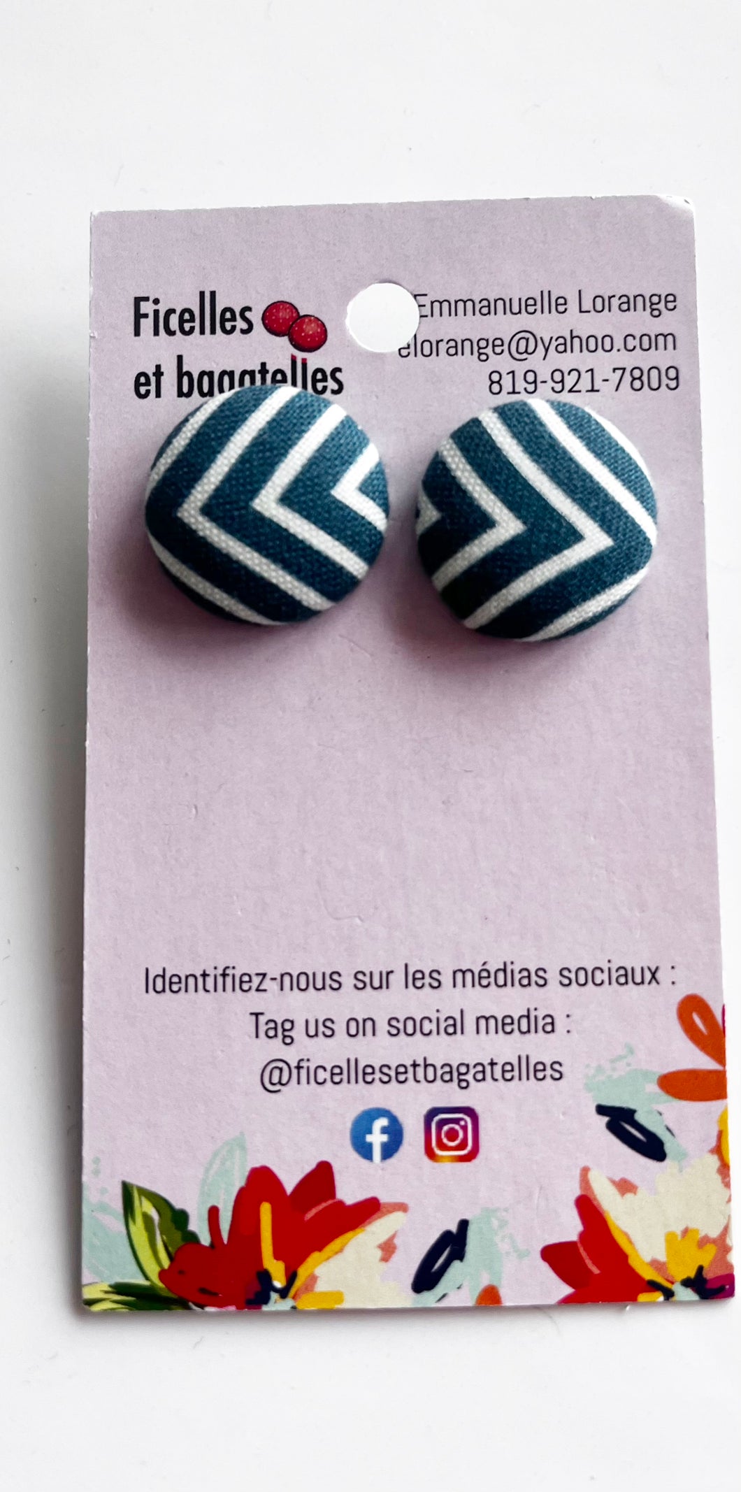 Boucles moyennes - rayées blanches