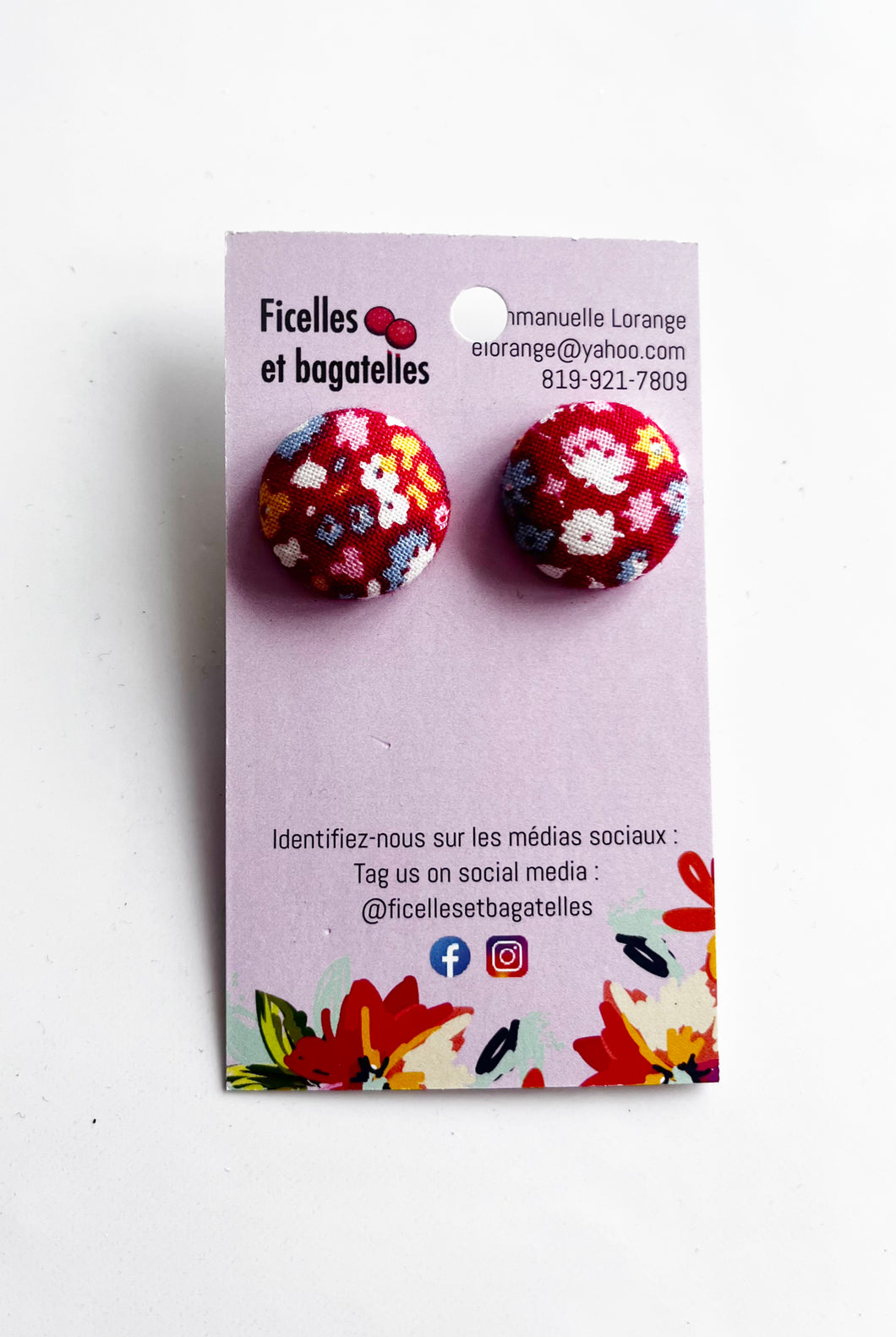 Boucles moyennes - rouges fleuries